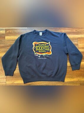 Vintage 2004 Super Bowl XXXVIII Fruit of the Loom BEST Sweatshirt 2XL